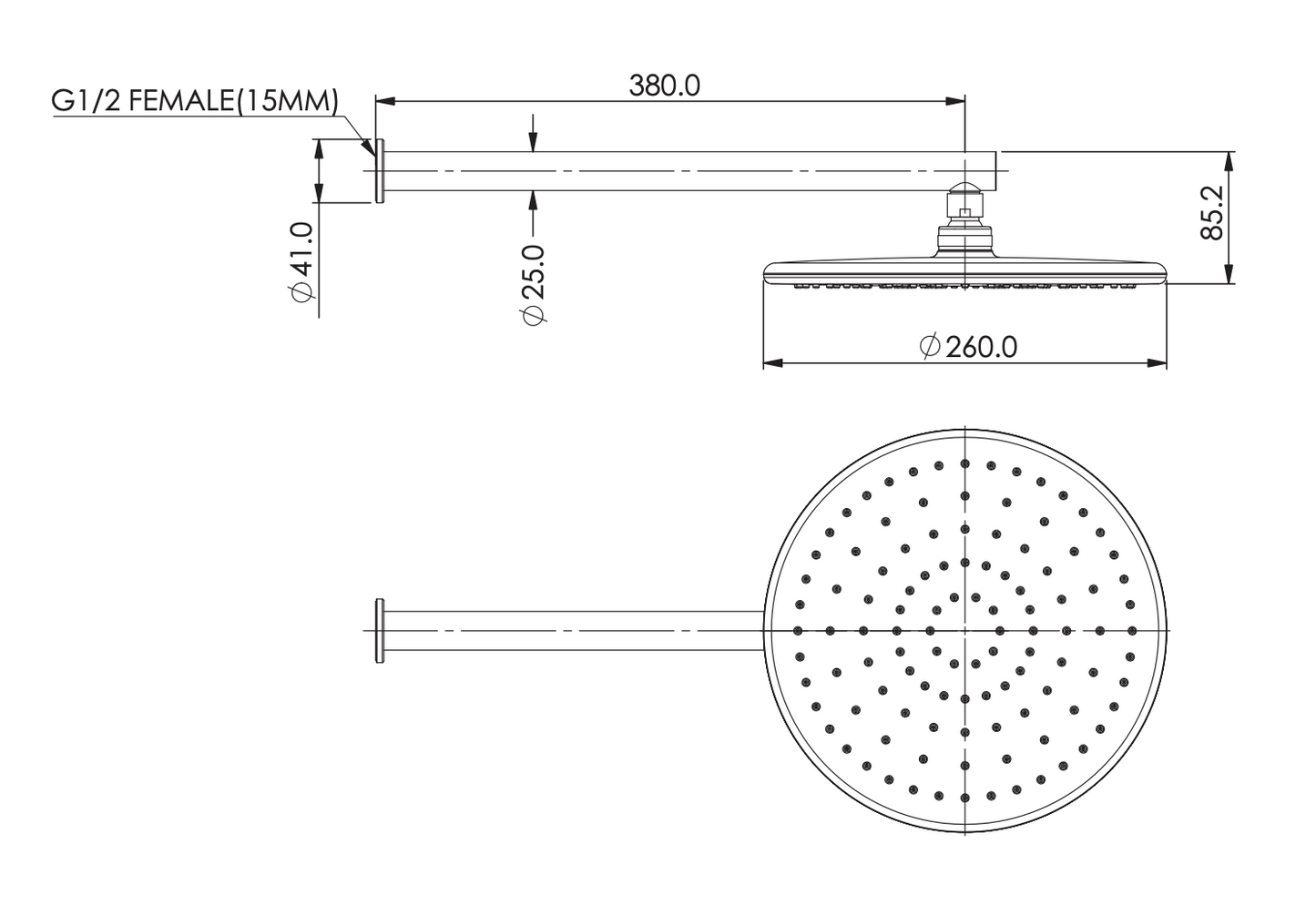 Greens Rocco Wall Shower, PVD Gunmetal, 1850019GM