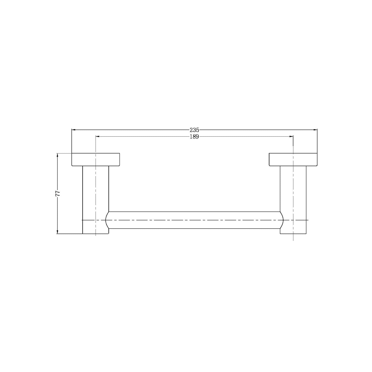 Nero NR1980AGM Mecca Hand Towel Rail - Gunmetal Grey