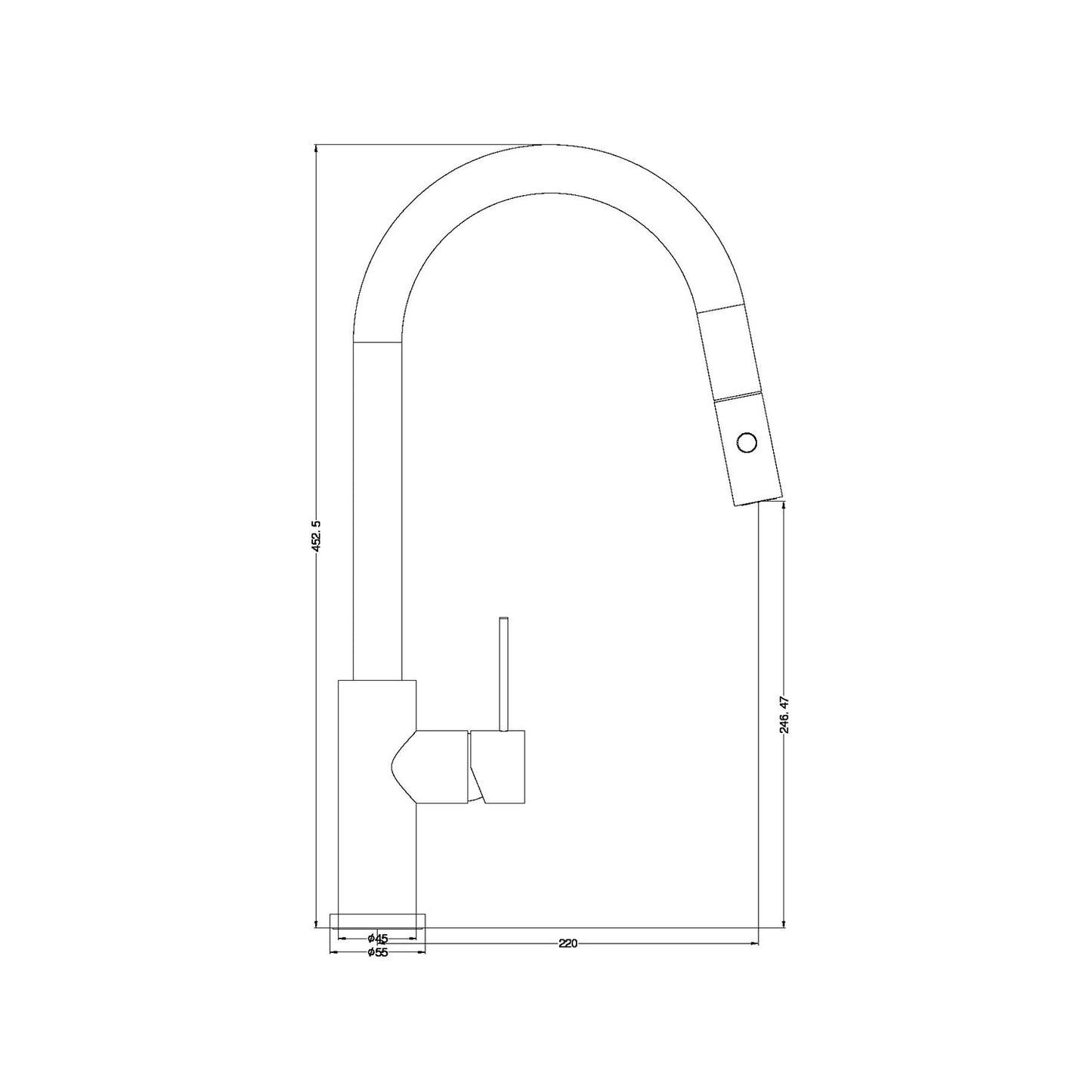 Nero NR221908MW Mecca Pull Down Sink Mixer With Veggie Spray Function - Matte White