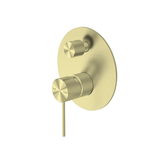 Nero NR221911ABG Mecca Shower / Bath Wall Mixer with Diverter - Brushed Gold