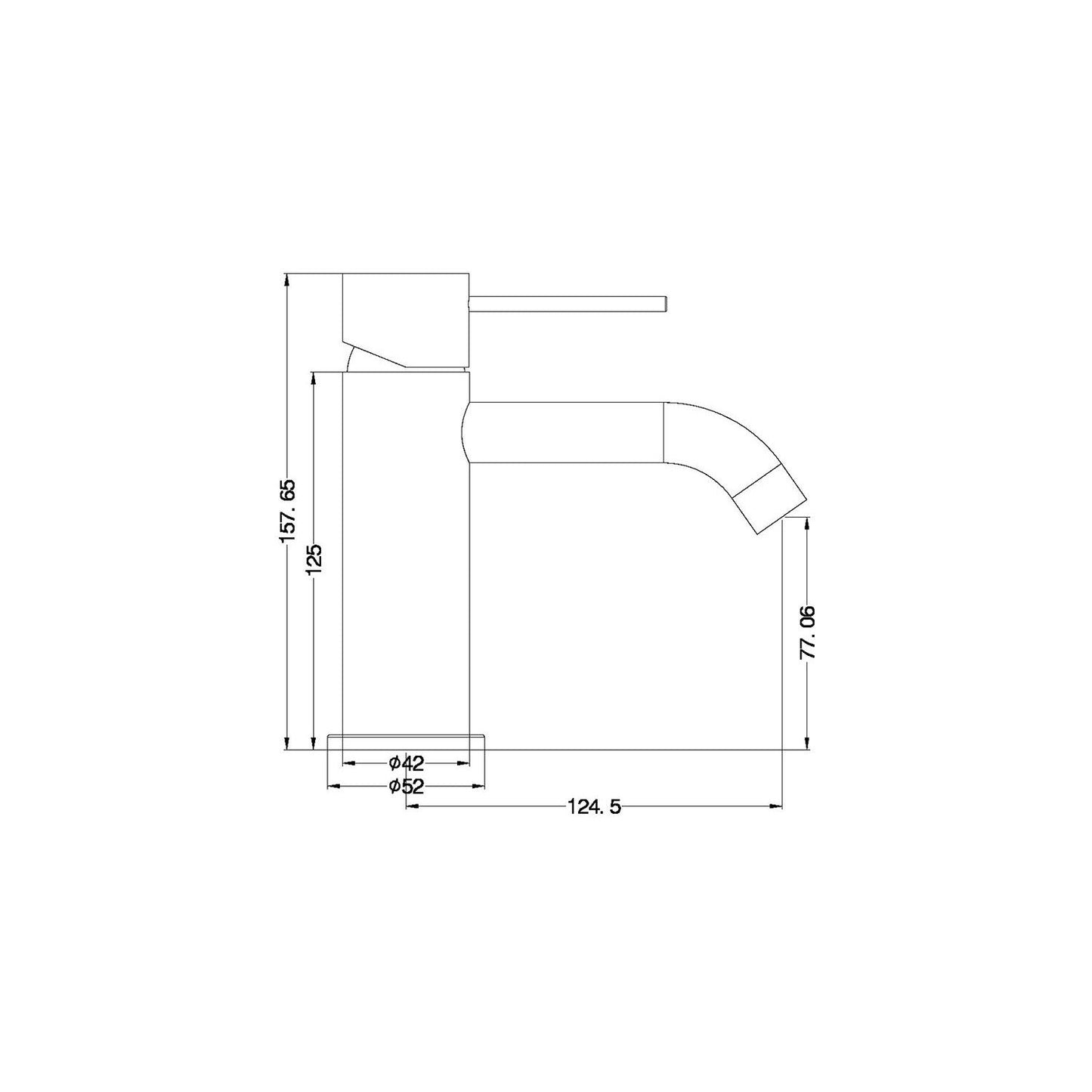 Nero NR221901GM Mecca Basin Mixer - Gunmetal Grey