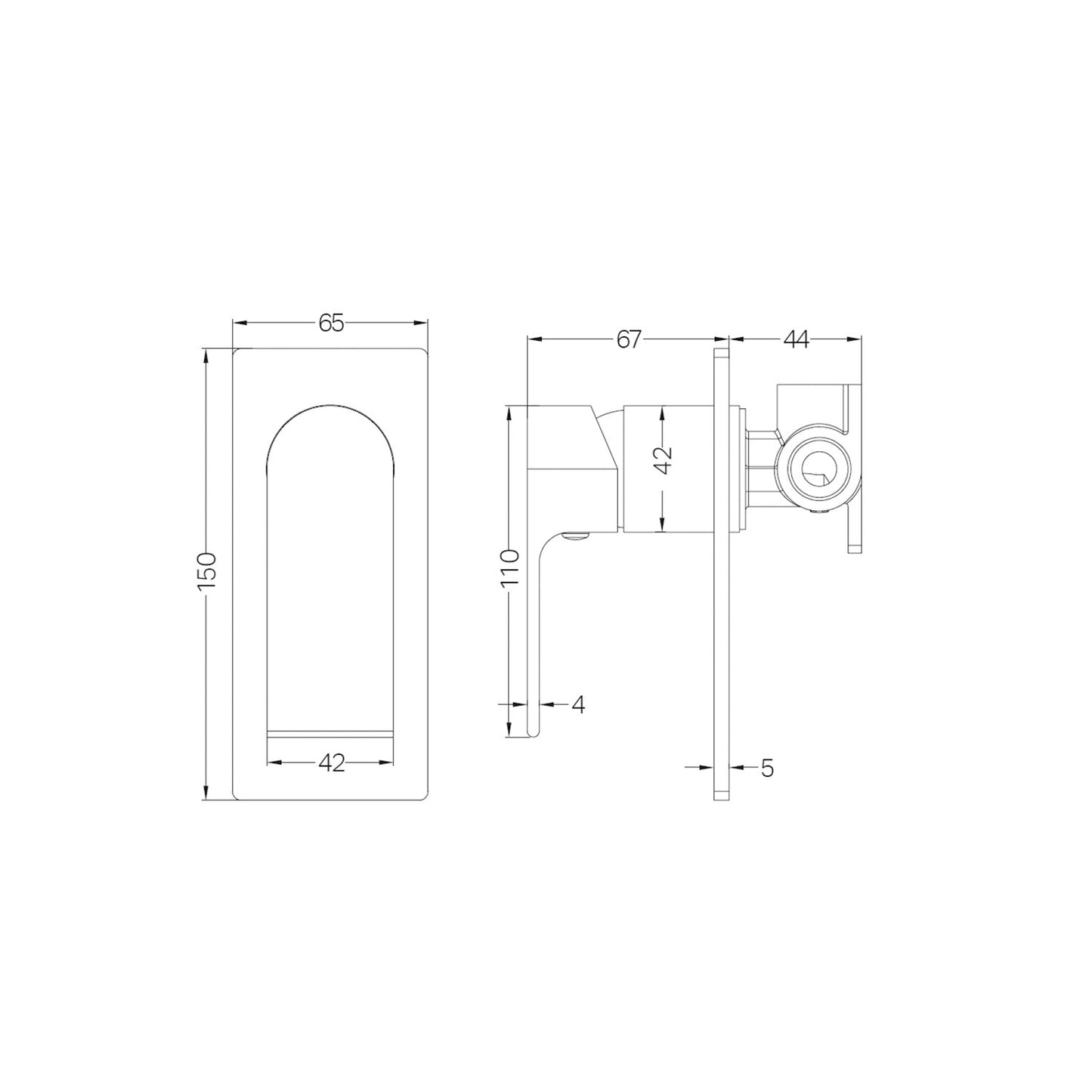 Nero NR321511dBN Bianca Shower / Bath Mixer 80mm - Brushed Nickel