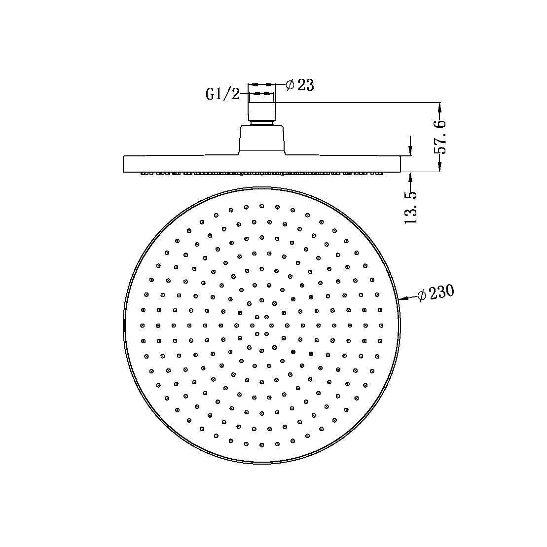 Nero NR508076CH Opal Air Shower Head - Chrome