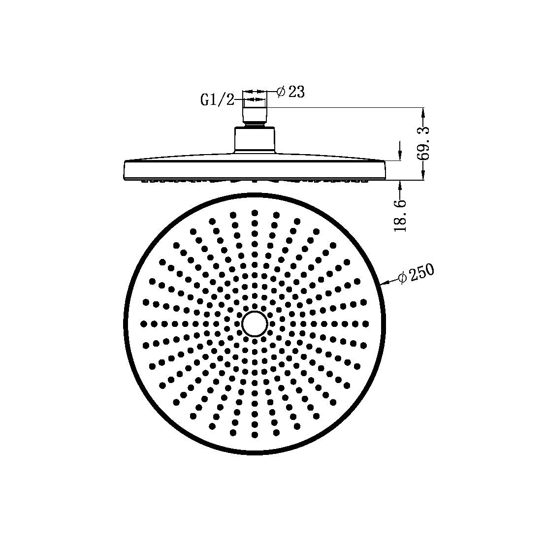 Nero NR508079BG Opal Shower Head - Brushed Gold