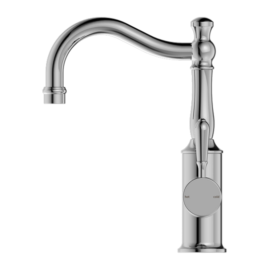 Nero York Basin Mixer Hook Spout - Chrome