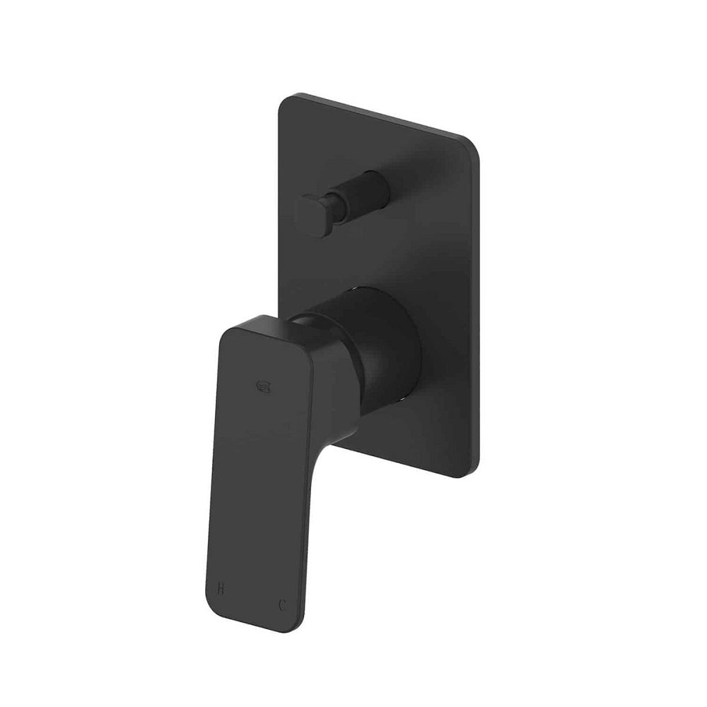 Greens Swept Diverter Shower Mixer, Matte Black, 18603597