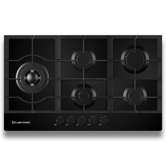 Kleenmaid GCTK9012MCOM Full Black 90cm Black Glass Cooktop