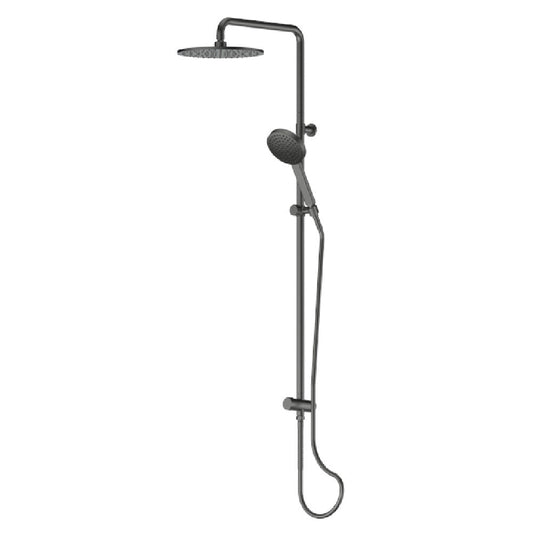 Greens Lavish Brass Twin Rail Shower, PVD Gunmetal, 239103GM