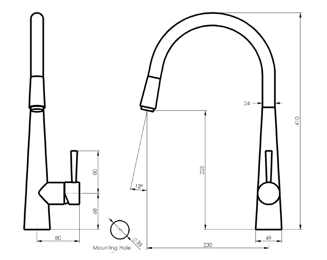 Greens Galiano Pull-Down Sink Mixer, PVD Brushed Copper, LF175203BC