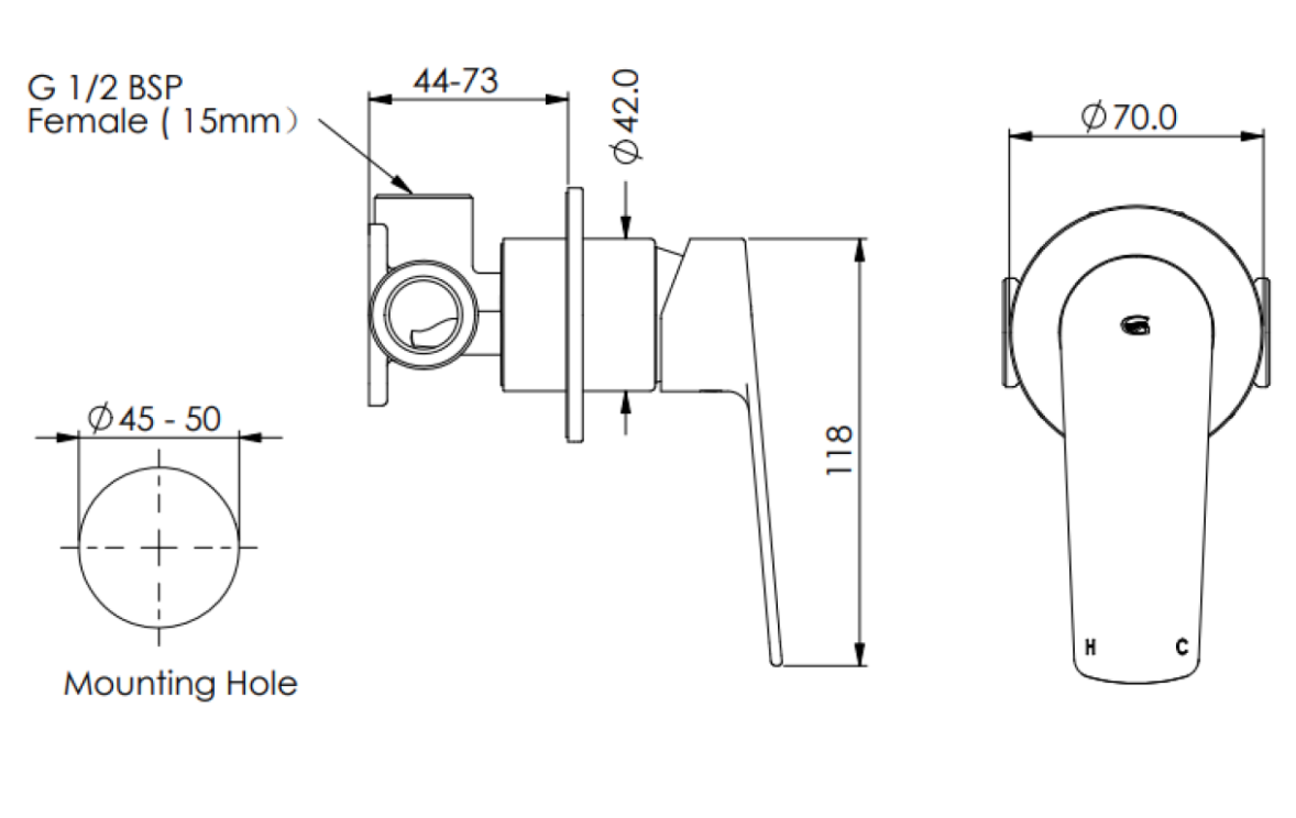 Greens Novi Shower Mixer, PVD Gunmetal, LF24203580GM