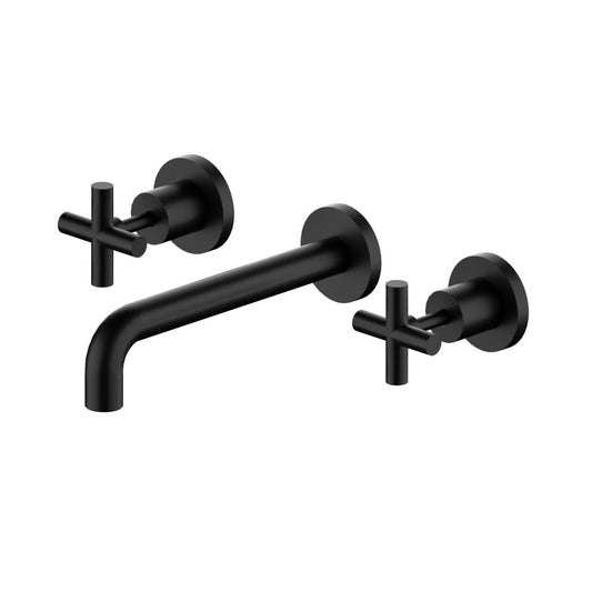 Nero X Plus Wall Basin Set Fixed Spout - Matte Black