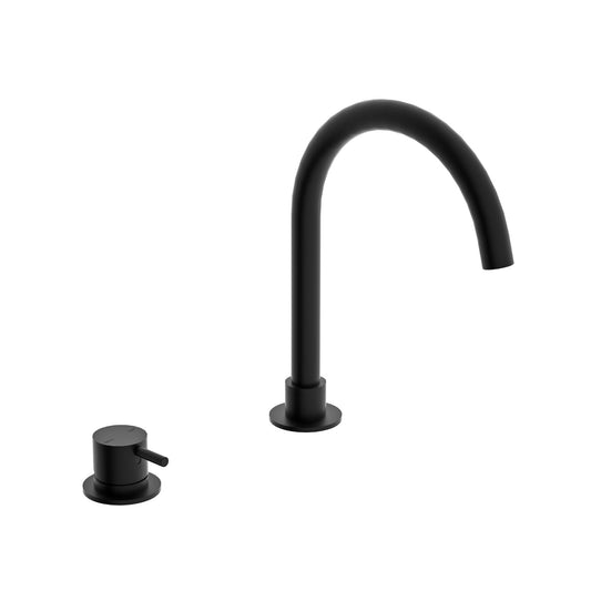 Nero NR221901bMB Mecca Hob Basin Mixer with Round Swivel Spout - Matte Black