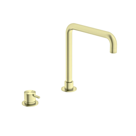 Nero NR221901cBG Mecca Hob Basin Mixer with Square Swivel Spout - Brushed Gold
