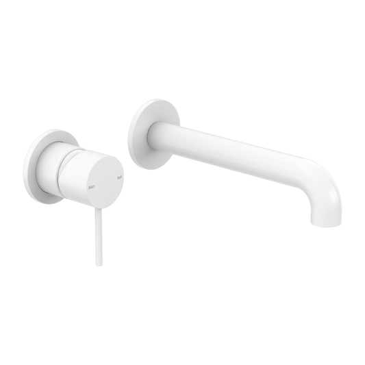 Nero Mecca Wall Mixer Set Basin / Bath (Separate Backplates) - Matte White