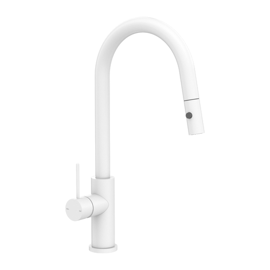 Nero NR221908MW Mecca Pull Down Sink Mixer With Veggie Spray Function - Matte White