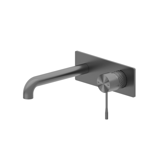 Nero NR251907aGR Opal Wall Basin / Bath Mixer - Graphite Gunmetal Grey
