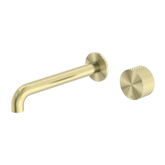 Nero Opal Progressive Wall Basin Mixer Set - Brushed Gold