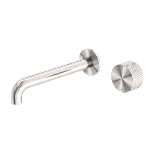 Nero Opal Progressive Wall Basin Mixer Set - Brushed Nickel