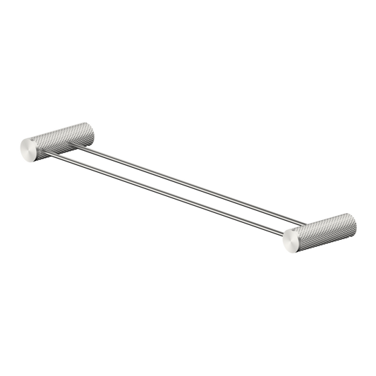 Nero Opal Double Towel Rail - Brushed Nickel