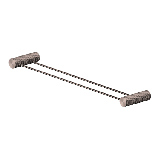 Nero NR2524dBZ Opal Double Towel Rail 600mm - Brushed Bronze