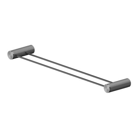 Nero NR2524dGR Opal Double Towel Rail 600mm - Graphite Gunmetal Grey