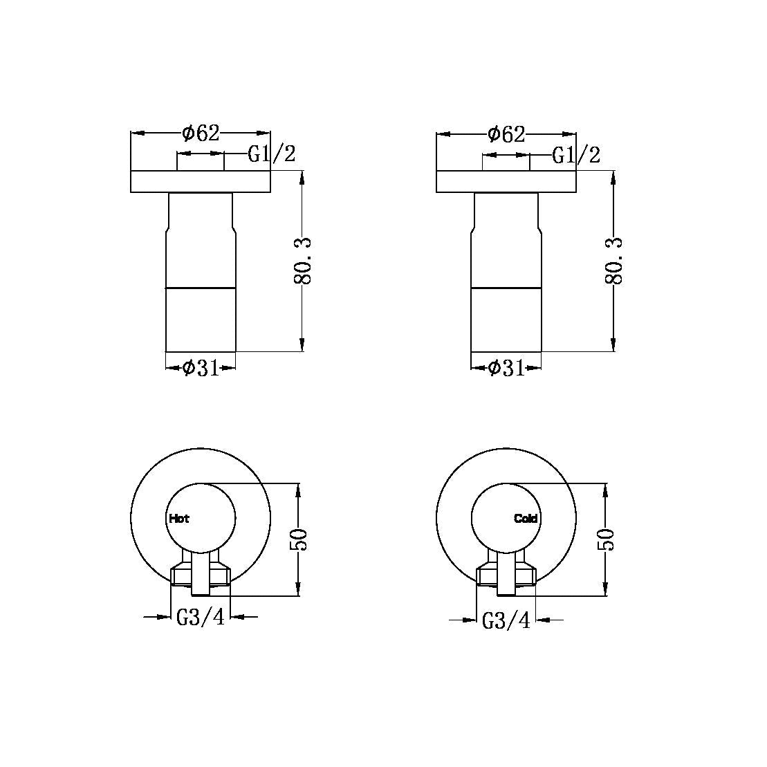 Nero NR262109dMB Washing Machine Tap Set - Matte Black
