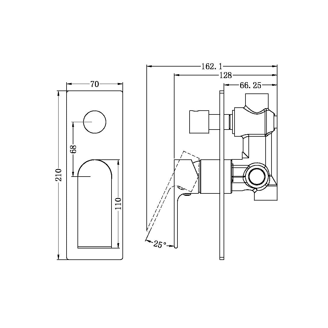 Nero NR321511AMB Bianca Shower / Bath Mixer with Diverter - Matte Black