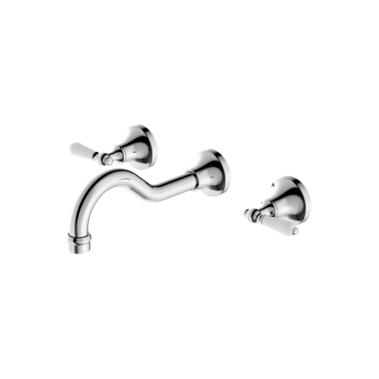 Nero York Wall Basin Set - Chrome