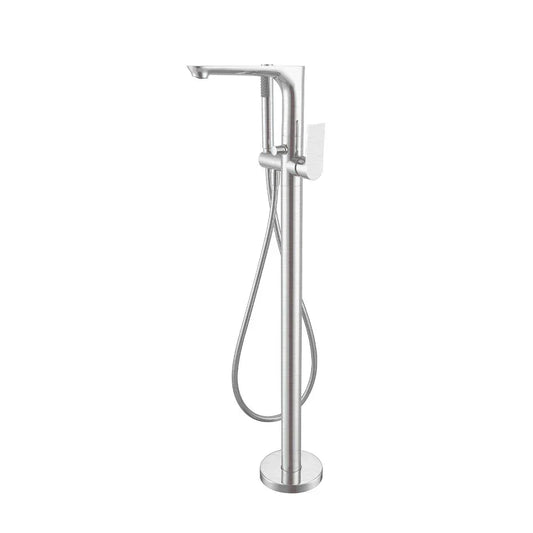Nero NR321503aBN Bianca Freestanding Bath Mixer with Handshower - Brushed Nickel