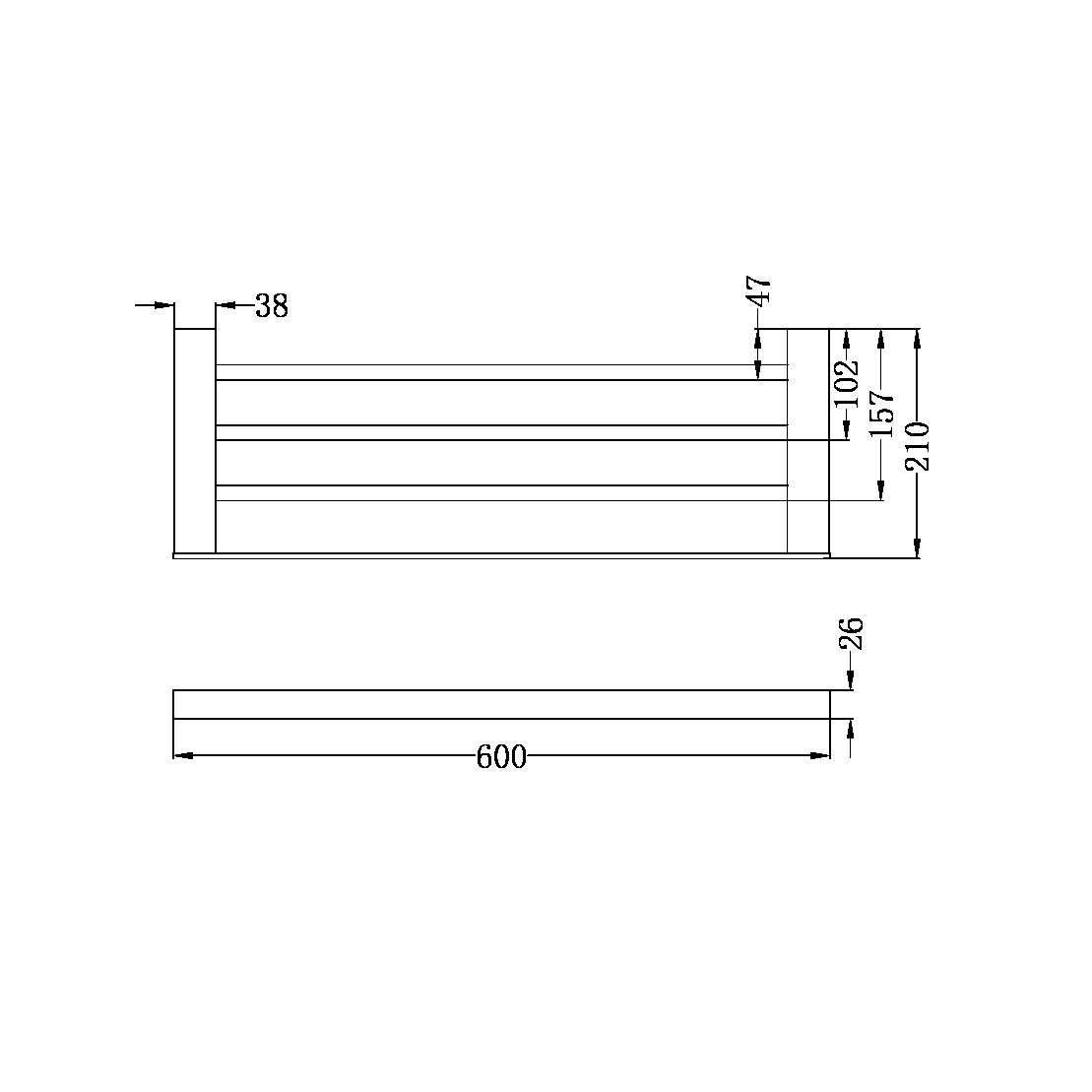 Nero NR4689BN Celia Towel Rack - Brushed Nickel