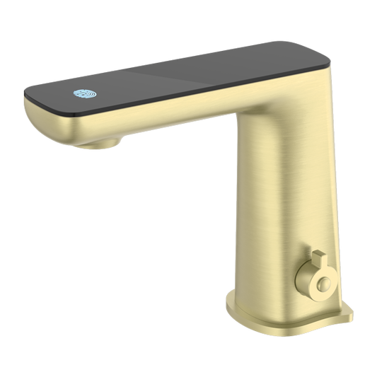Nero NR222101BG Claudia Sensor Mixer with Black Top Display - Brushed Gold