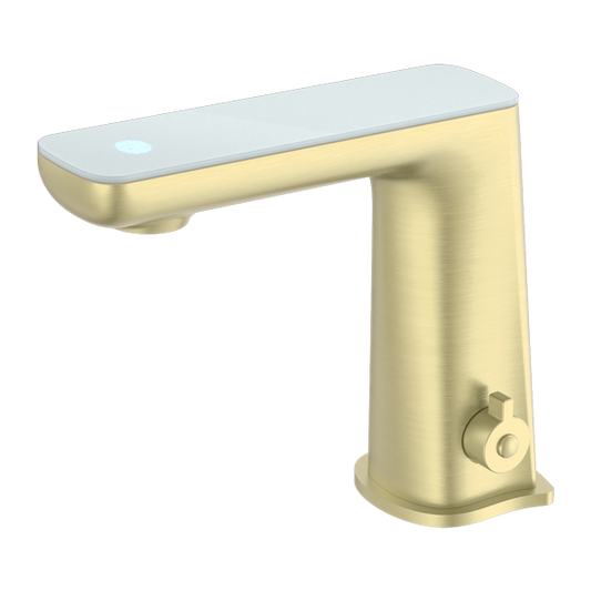 Nero NR222102BG Claudia Sensor Mixer with White Top Display - Brushed Gold