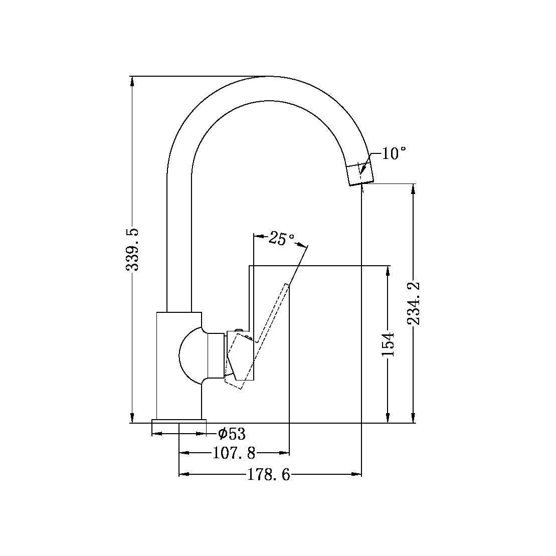 Nero NR301306BN Ecco Kitchen Mixer - Brushed Nickel