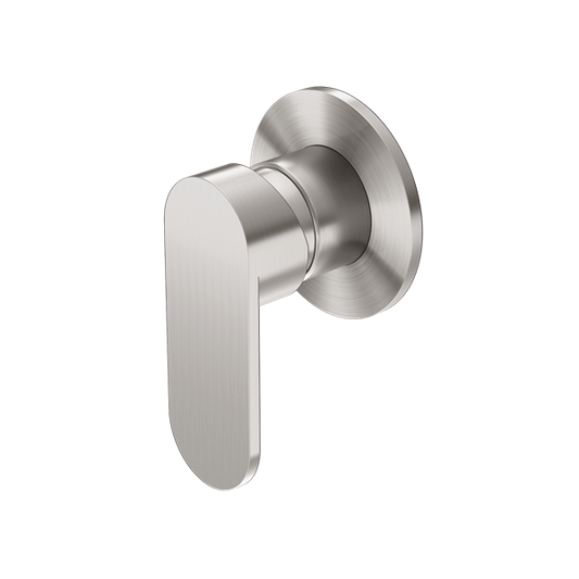 Nero NR301311DBN Ecco Shower Mixer Round Back Plate - Brushed Nickel