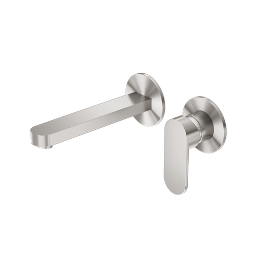 Nero NR301310BBN Ecco Wall Basin/Bath Mixer Separate Back Plate - Brushed Nickel