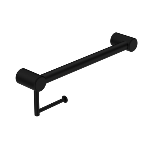 Nero NRCR3218AMB Mecca Care 32mm Grab Rail with Toilet Roll Holder - Matte Black
