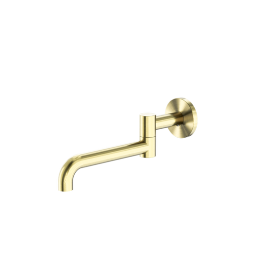Nero NR221903GBG Mecca Wall Mounted Swivel Basin/Bath Spout 225MM - Brushed Gold