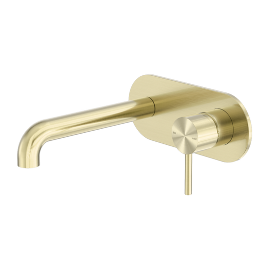 Nero ZEN SS316L Wall Basin/Bath Mixer - Brushed Gold