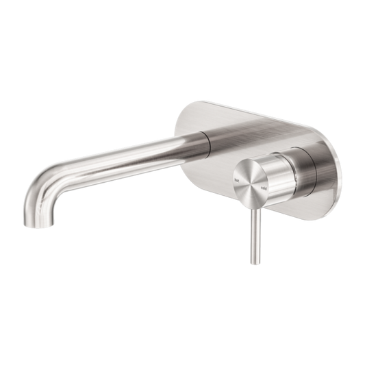 Nero ZEN SS316L Wall Basin/Bath Mixer - Brushed Nickel