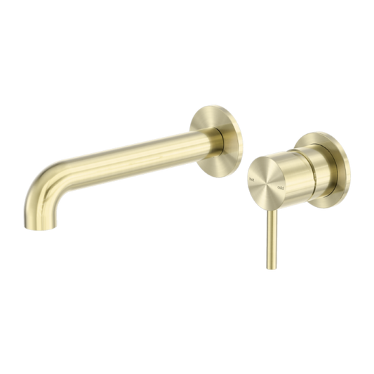 Nero ZEN SS316L Wall Basin/Bath Mixer Separate Back Plate - Brushed Gold