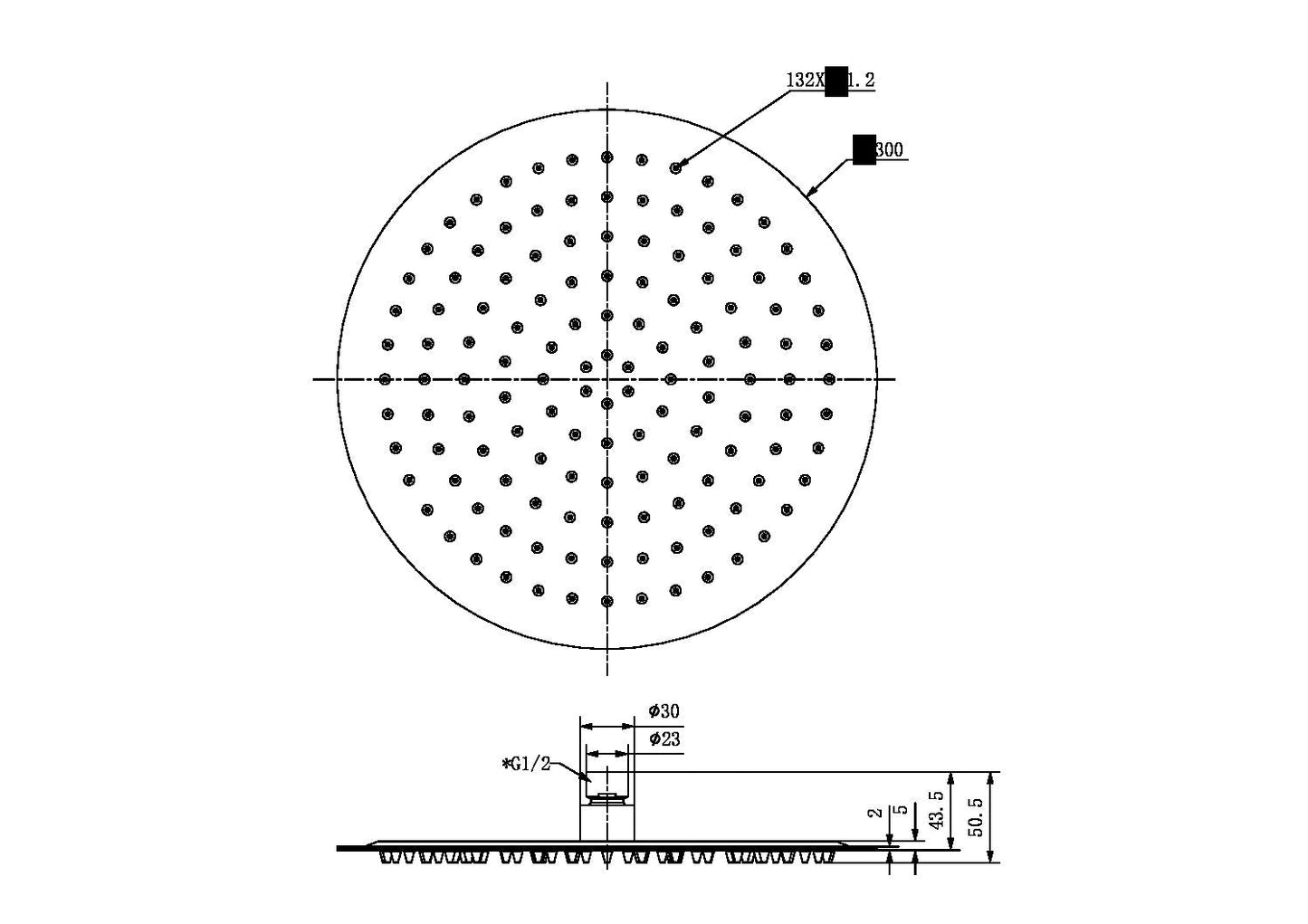 Nero NR508041BZ ZEN SS316L Round Shower Head - Brushed Bronze