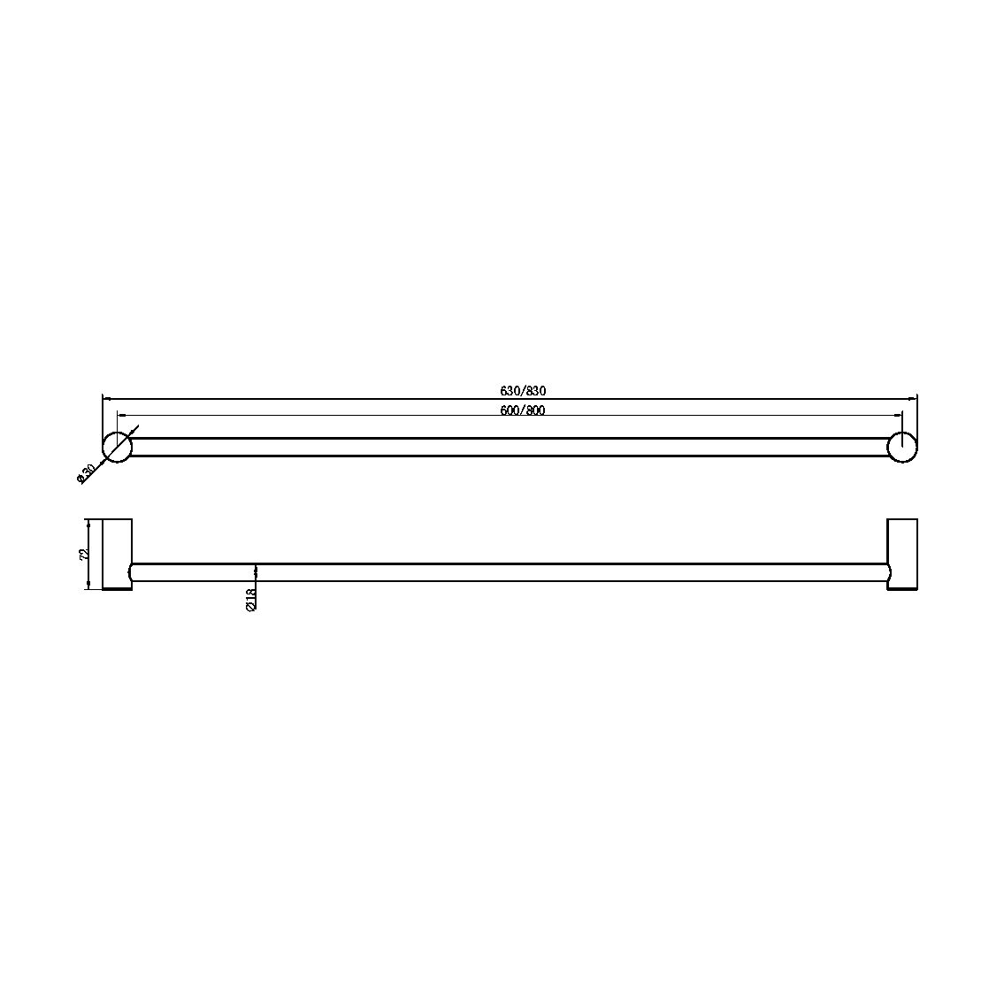 Nero ZEN SS316L Single Towel Rail - Brushed Bronze