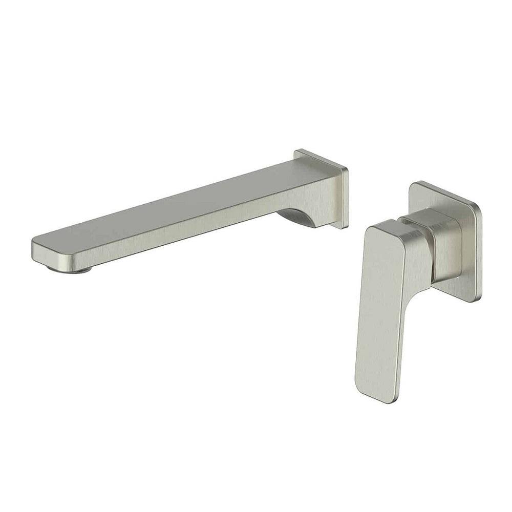 Greens Swept Wall Basin Mixer, PVD Brushed Nickel, 18602521