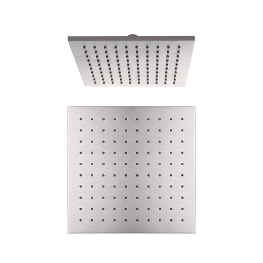 Nero NRROB1003BN 250mm Square Brass Shower Head - Brushed Nickel