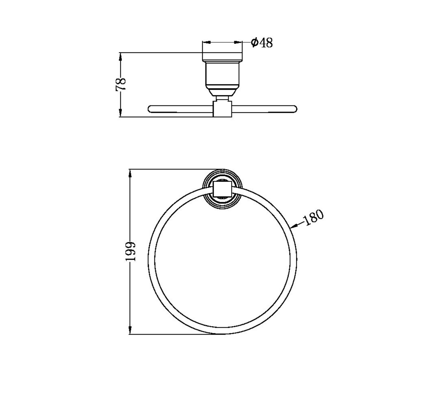 Nero NR6980CH York Towel Ring - Chrome