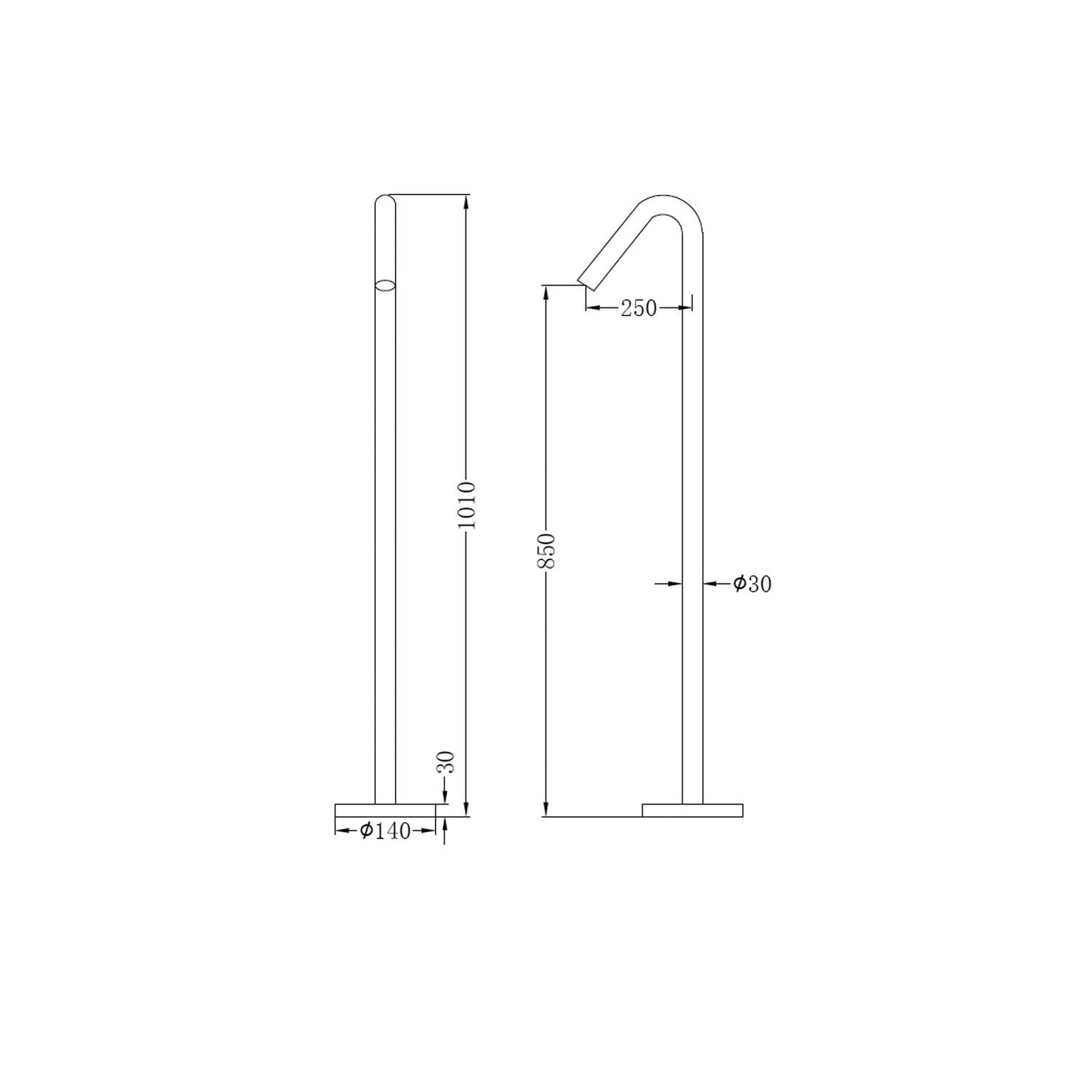 Nero NR221903aBZ Mecca Freestanding Bath Spout - Brushed Bronze