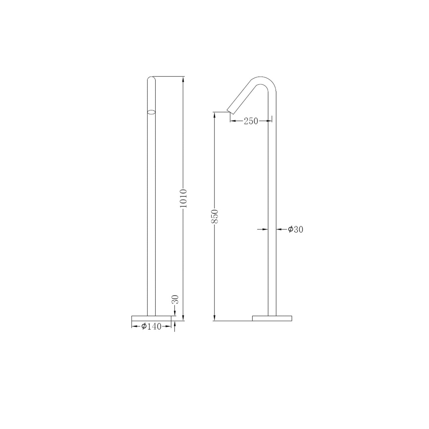 Nero NR221903aBN Mecca Freestanding Bath Spout - Brushed Nickel
