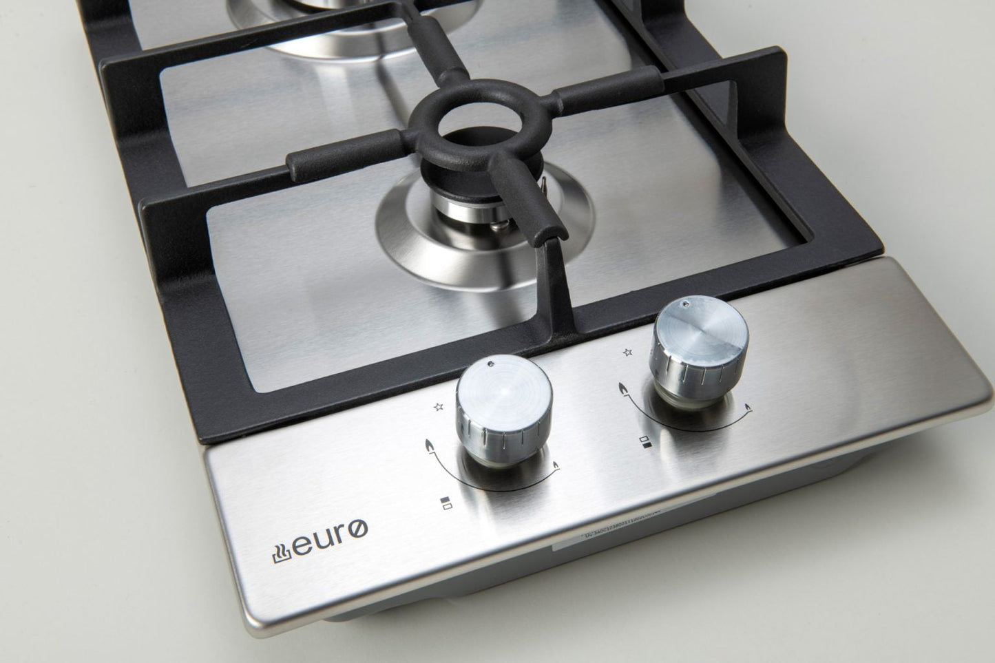 Euro Appliances ECT30GX 30cm 2 Burner Stainless Steel Gas Hob Cooktop
