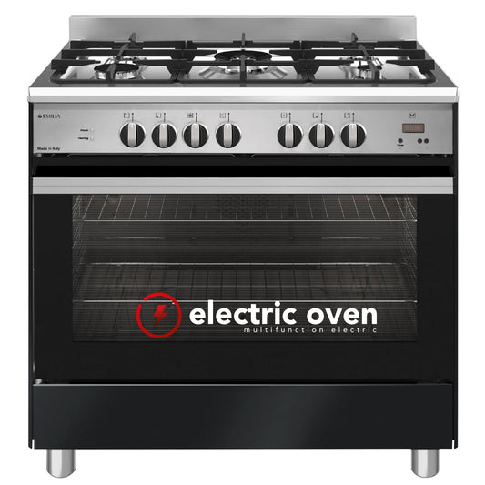 Emilia EM965GEN Black & Stainless Steel 90cm Dual Fuel Stove with Air Fryer - Order in
