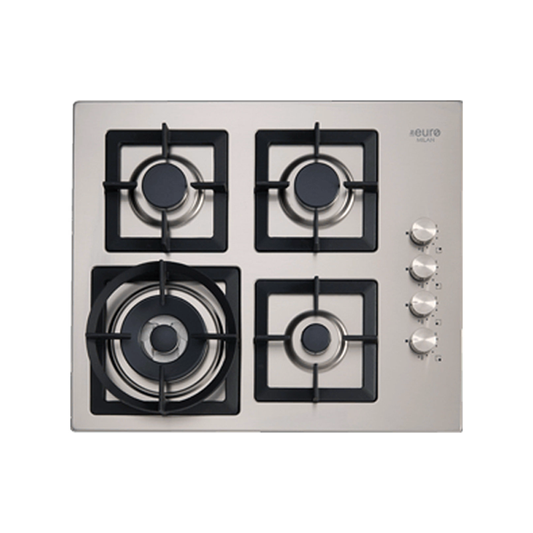 Euro Appliances EMJGC60SX Italian Made Stainless Steel Gas Cooktop - Ex Display